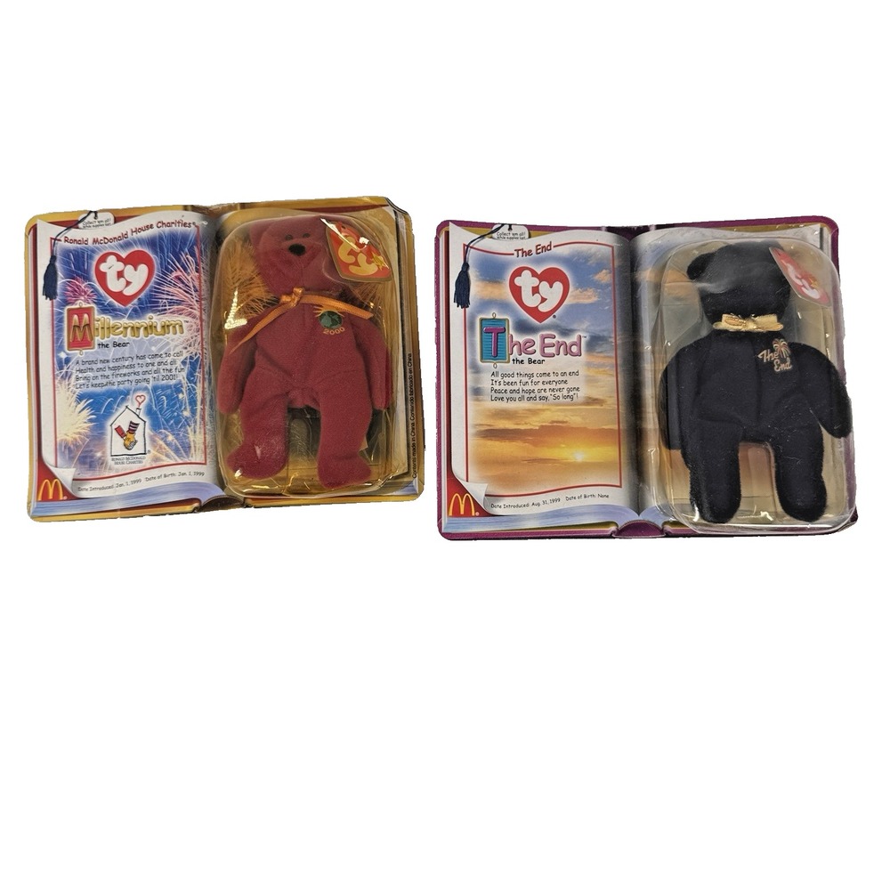 1999 McDonald's Ty Teenie Beanie Babies Millennium & The End Sealed Lot‎ 2